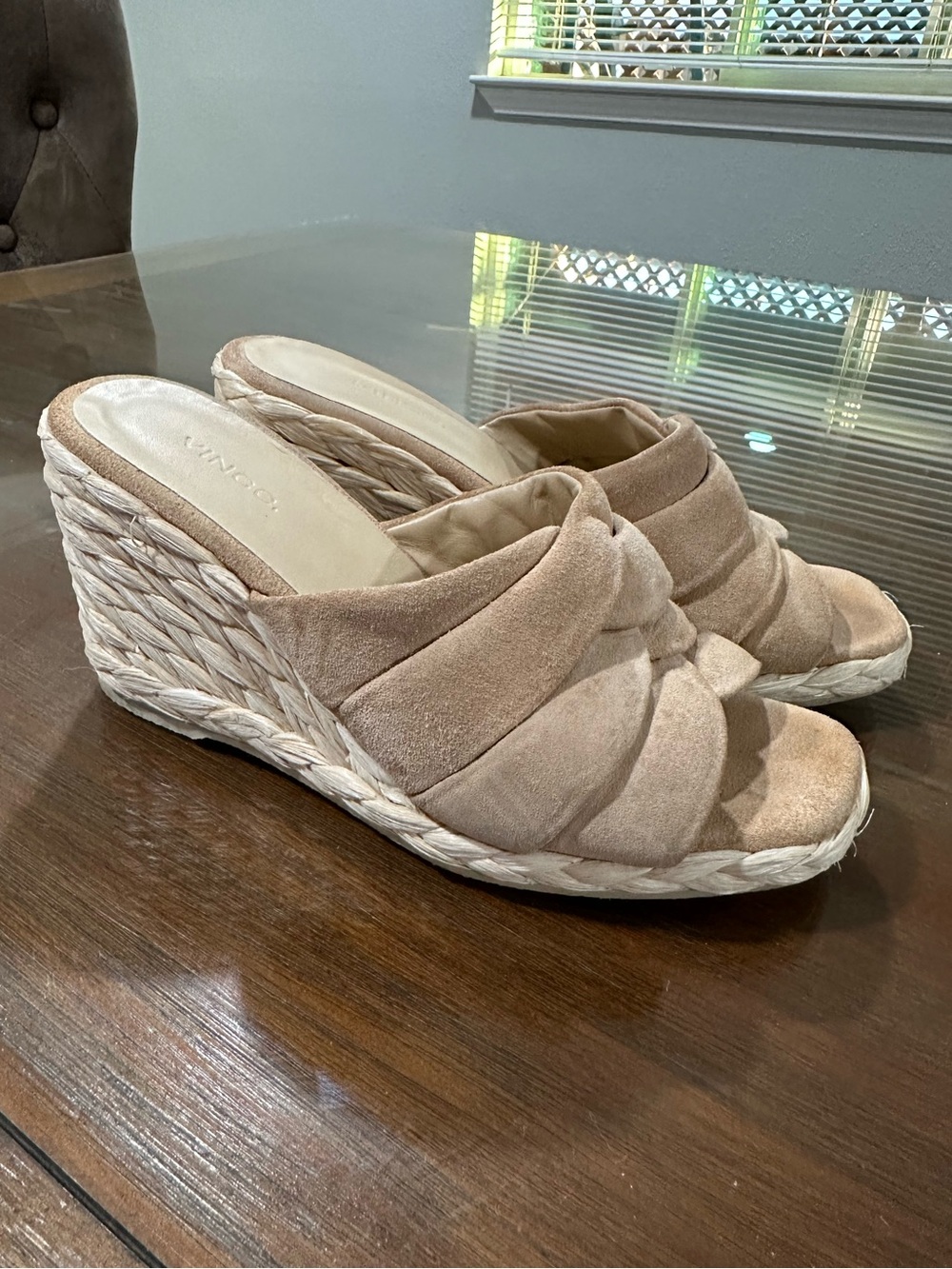 Vince Gilian Espadrille Wedge Sandal Blonde Women's Sz 6